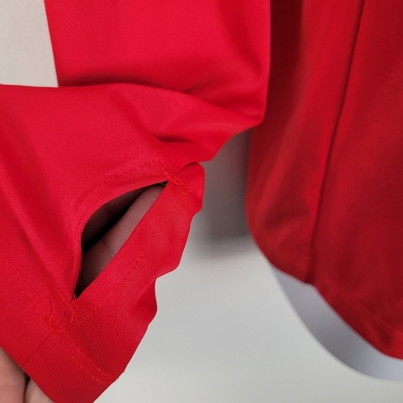 AVRA Performance Fibers Red Quarter Zip Athletic Thumb hole Long sleeve Size L - Picture 5 of 8